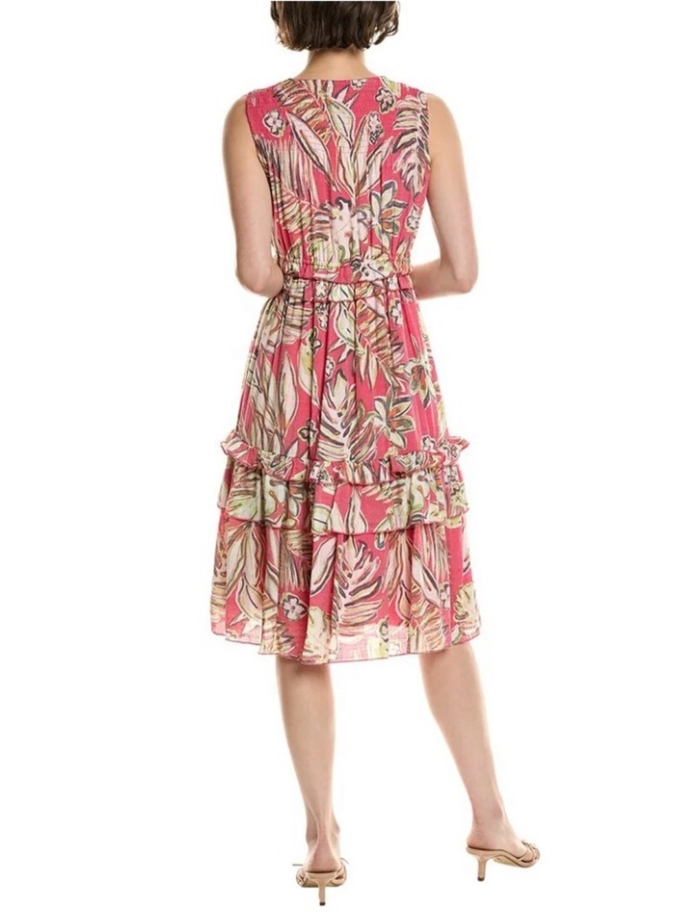 Nanette Lepore Hot Pink Lined Floral Dress Size 10 - Picture 3 of 10